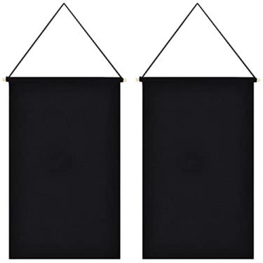 Imagem de 2 peças de banner de parede para exibição de pinos, faixa de coleção de crachás, organizador de alfinetes em branco para exibição de crachá, botões, coleções de lapela (preto)