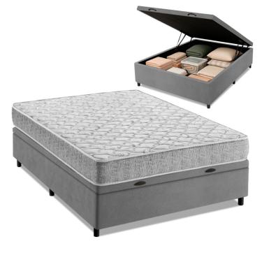 Imagem de Cama Box Baú Casal D33 Inducol Soft 138x188x58cm Cbp Cinza