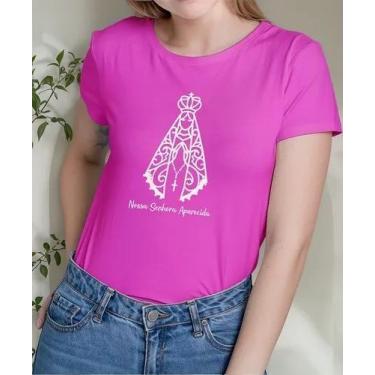 Imagem de Camiseta Camisa Adulto Feminina Masculina Algodão Nossa Senhora Aparec