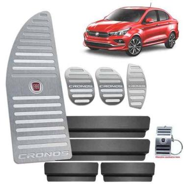 Imagem de Pedaleiras Manual + Descanso Fiat Cronos Prata + Vinil
