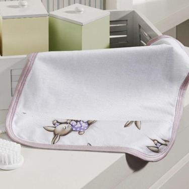 Imagem de Toalhinha de Boca Tecebem Baby Malha 02 Peças Kinder Meg 30cmx34cm Rosa