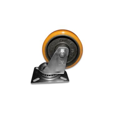 Imagem de Rodinha 127Mm Ferro Com Poliuretano 5 Pol Placa Giratória