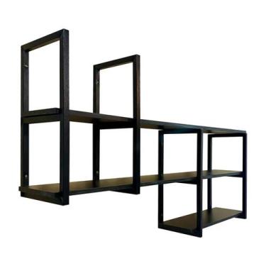 Imagem de Prateleira Decorativa Industrial Suspensa Mdf 1,00 - Metal decore , pr