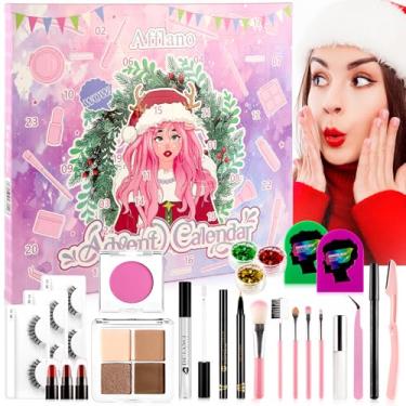 Imagem de Calendário do Advento de Maquiagem 2025 Meninas Adolescentes, Calendário de Contagem Regressiva de Natal 24 Dias, Presente Surpresa Presente Completo para Mulheres, Maquiagem Cosmética, Mistério e