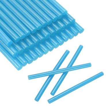 Imagem de HARFINGTON 30 peças mini bastões de cola 0,8 cm x 9,9 cm de alta aderência para pistola de cola quente fita adesiva para bricolage artesanato reparo de selagem decoração de festival, azul escuro