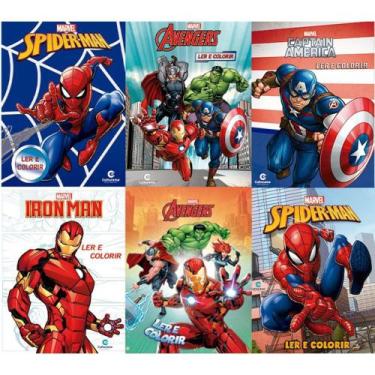 Imagem de Livro Infantil Colorir Marvel LER e Colorir - 8 Páginas - Pacote com 1