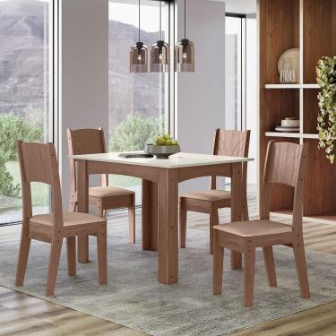 Imagem de Conjunto Sala de Jantar Alice 1,10 com 4 Cadeiras Amend 51C