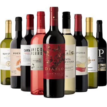 Imagem de Kit 9 Vinhos Best Sellers Grandes Vinícolas