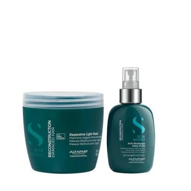 Imagem de Kit Alfaparf Semi Di Lino Reconstruction - Máscara Suave 500ml + Fluíd