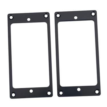 Imagem de Domary Anel de Captação de Guitarra Humbucker Peças de Reposição de Estrutura de Metal 2 Peças para Luthiers Diy Prata (Preto)