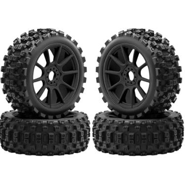 Imagem de 1/8 Typhon Off-Road Buggy Racing Tires and Wheels 17mm Hex RC Tyre with Foam Inserts for ARRMA 1/8 Typhon 3S/6S Losi 8IGHT HongNor FS Racing KYOSHO MP10 MP9 MP9e Neo HSP Hyper (4PCS/Set) -Black