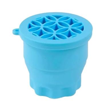 Imagem de Organizador Limpador Retrátil Silicone Limpeza Pincéis (Azul)