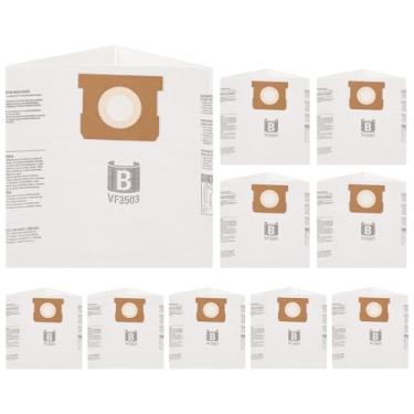 Imagem de Pacote com 10 sacos de vácuo VF3503 compatíveis com aspiradores úmidos/secos Ridgid de 5 a 10 galões