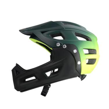 Imagem de UGPLM Capacete de bicicleta para adultos com aba de chapéu de sol, capacete de ciclismo ventilado, para ciclistas, deslocamento diário, escalada, ajustável, Verde Escuro Amarelo