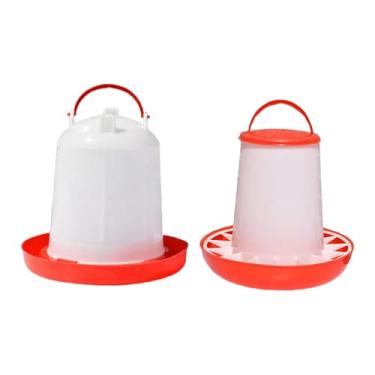 Imagem de Bothyi Conjunto de bebedouro e alimentador de frango, balde de água portátil, dispensador automático de comida e água para frango, sem desperdício, 17x15cm 18.5x18cm
