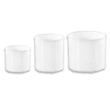 Imagem de Conjunto de Formas 1Kg, 500g 250g para Queijo Minas e Ricota, Plástico Branco