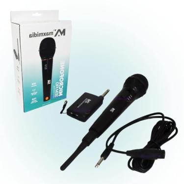 Imagem de Microfone Profissional Max-318018, Preto, Sem Fio, Para Apresentações e Performances