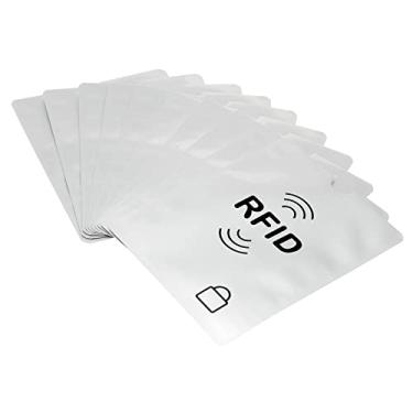 Imagem de Capas para passaporte com bloqueio de RFID com padrão, pacote com 20 protetores de identidade antifurto para carteira NFC para viagem, branca, Branco, Porta-cartão de crédito