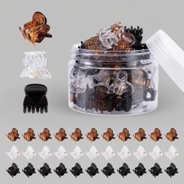 Imagem de Pacote com 36 mini grampos de cabelo, pequenos grampos de cabelo de plástico para mulheres ou meninas, 3 cores disponíveis