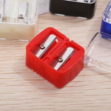 Imagem de Apontador de lápis duplo vermelho, pacote com 5, apontador de lápis duplo | Afia | Fácil de limpar | Adequado para viagens | Compacto