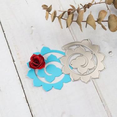 Imagem de Matrizes de corte de metal floral em espiral 3D para fazer cartões, faça você mesmo, álbum de recortes, dia dos namorados, dia das mães, decoração de cartões, estêncil, moldes de molde de perfuração