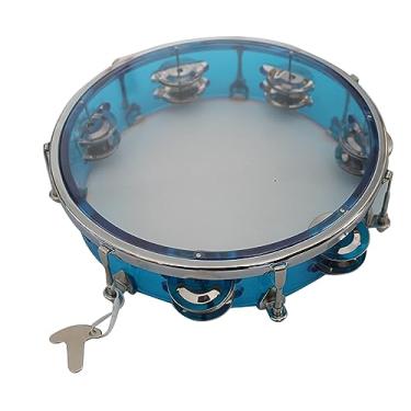 Imagem de Generic Pandeiro de Metal, Baterista de Mão Educacional, Tambor de Palmas, Bonito, Seguro, Desenvolver Percepção Musical, Durável, Portátil para Prática (10 pol. Azul)