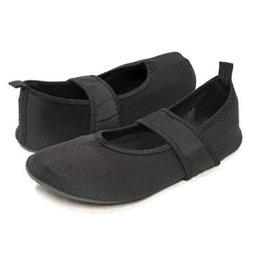 Imagem de Nufoot Futsole feminina, melhores sapatilhas macias, esportes dobráveis e flexíveis, exercícios, ioga ou viagem, sapatos de dança, rosa, grande