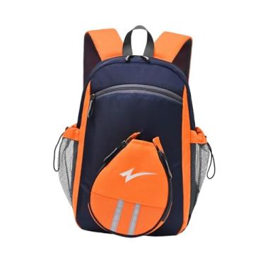 Imagem de Dynwave Mochila para tênis de mesa com compartimento ventilado para sapatos, bolsa portátil para raquete de tênis, bolsa para transporte de raquete para, Azul Escuro