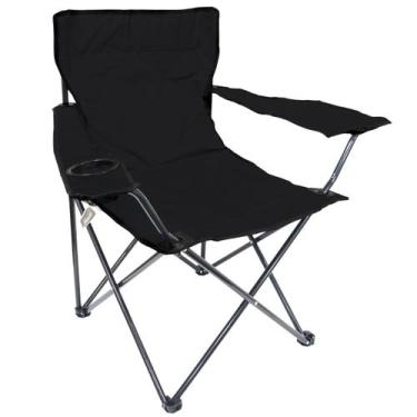 Imagem de Cadeira Banco Banqueta Pesca Camping Praia com Apoio de Braço e Porta 