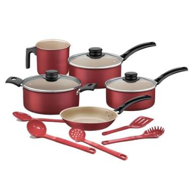 Imagem de Jogo de Panelas Tramontina Turim 5 Peças e Conjunto de Utensílios 5 pe