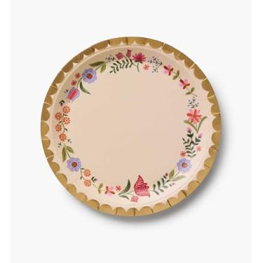 Imagem de RIFLE PAPER CO. Pratos grandes Liesel, design floral vibrante, perfeitos para festas, celebrações e ocasiões especiais, utensílios de mesa duráveis e elegantes para adicionar um toque divertido e