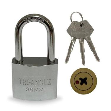 Imagem de Cadeado com 03 Chaves Tetras Reforçado Anti-Furto 38mm TRI-ANGLE