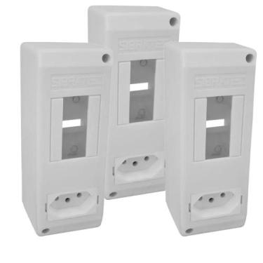 Imagem de Kit 3 caixa sobrepor csd-t10 disjuntor tom 10 sibratec