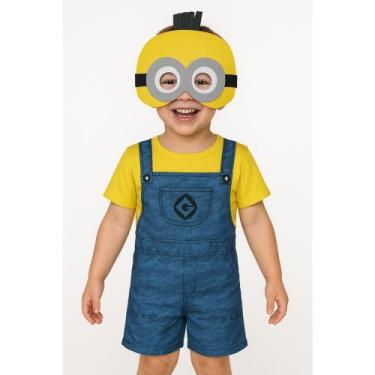 Imagem de Fantasia Roupa Minions Infantil Com Máscara - SGB, G 6 á 7 Anos