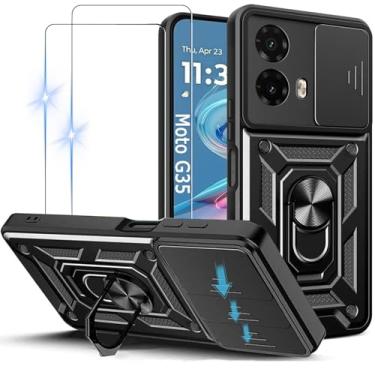 Imagem de Capinha Capa para Motorola Moto G35 5G + 2 Películas de Vidro Temperado | Capa Anti-Impacto | Proteção da Câmera | Resistente a Arranhões | Aberturas Precisos | Armadura Militar