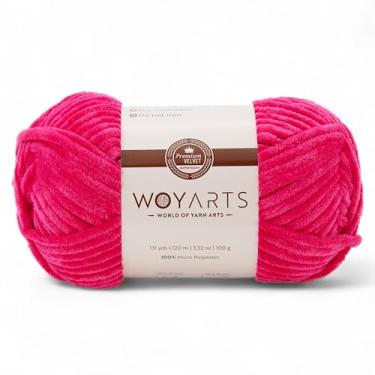 Imagem de Woyarts Fio de veludo – Fio de chenille grosso super volumoso para crochê e tricô, 100 g (120 m) - grosso, fofo e macio - perfeito para cobertor de bebê, amigurumi, projetos de pelúcia (D-Baby Fuschia