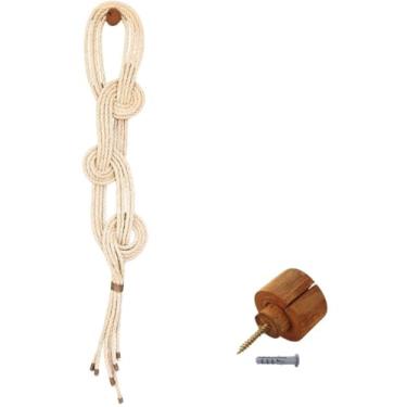 Imagem de Painel Decorativo Nó em Corda Sisal Macramê Escultura de Parede Sala Quarto