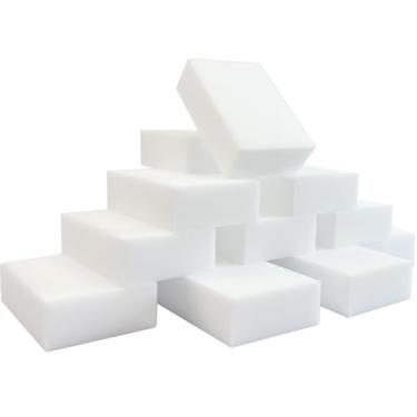 Imagem de 50 peças de borracha mágica de esponja extra grossa de longa duração esponja de limpeza de melamina a granel - almofadas de limpeza de espuma de lavagem elétrica multisuperfície - banheira, piso, base