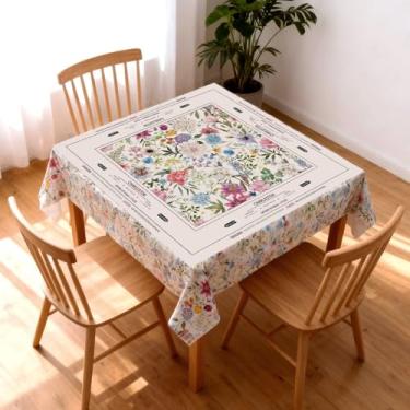 Imagem de Moukeren Mahjong Toalha de Mesa Chinoiserie Mahjong Tapetes Floral Cartão Toalha de Mesa 139,7 cm x 139,7 cm Toalha de Mesa Quadrada Capa de Mesa de Jogo com Regras de Jogo para Iniciantes, Cartas e