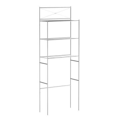 Imagem de Zenna Home Prateleira de armazenamento sobre o vaso sanitário, organizador e armazenamento atrás do banheiro, organizador de banheiro de metal com 3 prateleiras, níquel acetinado