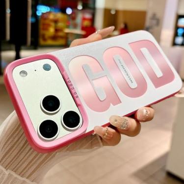 Imagem de HYUEKOKO "GOD HAS A Plan for You, capa de telefone para iPhone 17 Pro Max, linda moda impressão de letras e estética design simples, capa macia TPU fina à prova de choque para meninas, mulheres e