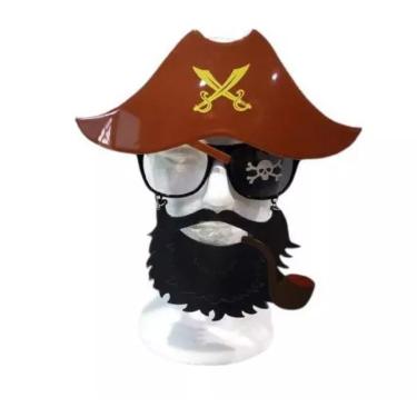 Imagem de Óculos Pirata Barbudo infantil C/ Chapéu e Cachimbo