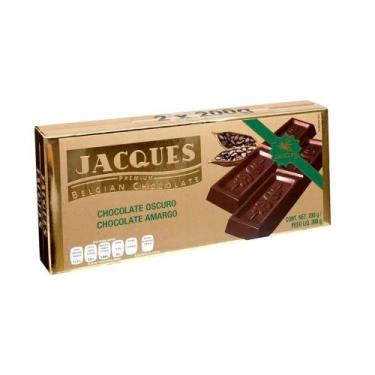 Imagem de Barra de chocolate belga gourmet jacques amargo 200g importado premium