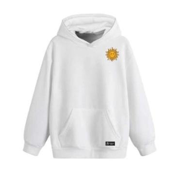 Imagem de Blusão Moletom Canguru Sol Infantil Personalizado com Capuz e Bolso-Unissex