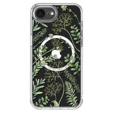 Imagem de ICEDIO Capa para iPhone 16e com protetor de tela - compatível com carregamento sem fio, proteção aprimorada para câmera, capa transparente com design floral moderno para mulheres - flores florais de