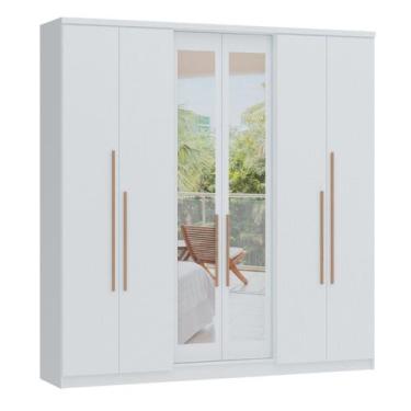 Imagem de Guarda-roupa 6 Portas 2 Gavetas Sonata New Com Espelho - Móveis Castro
