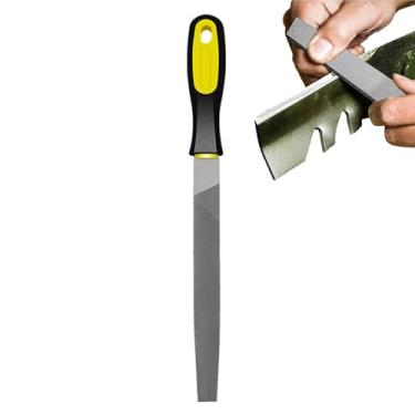 Imagem de Shakven Arquivo de machado de corte retangular de aço, arquivo de apontador de machado de metal,Arquivo ergonômico com alças confortáveis - Arquivo manual de alta dureza, ferramenta para moinho,