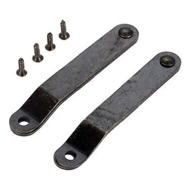 Imagem de 2 pcs caixa de madeira porta mobiliário porta cozinha armário dobradiças hinges estadia antique bronze tampa de suporte depende de hinges estadia caixa de estadia 65 * 10mm YYDFPIIA