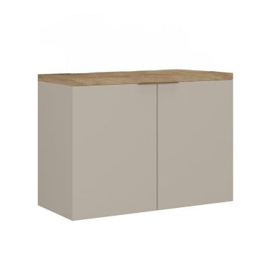 Imagem de Gabinete de Banheiro Nature 2 Portas Nude e Carvalho 90 cm