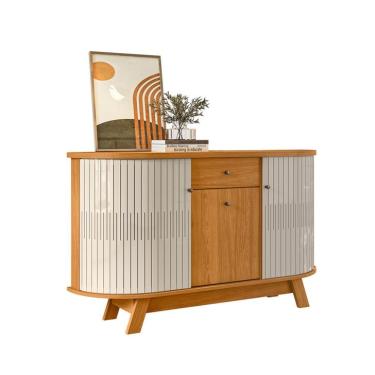 Imagem de Buffet Monza 3 Portas 1 Gaveta Cinamomo e Off White